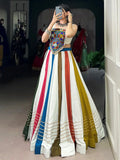 Pretty Multi Color Pure Rayon Embroidered Navratri Wear Lehenga Choli - Ethnic Plus In