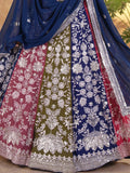 Pretty Multi - Color Thread Embroidered Georgette Wedding Lehenga Choli - Ethnic Plus In