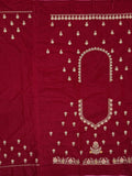 Pretty Red Jarkan Work Velvet Bridal Lehenga Choli With Double Dupatta - Ethnic Plus In
