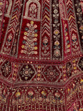 Pretty Red Jarkan Work Velvet Bridal Lehenga Choli With Double Dupatta - Ethnic Plus In