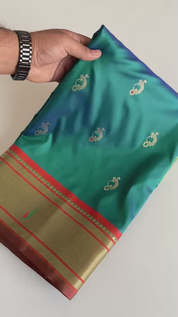 Sweet Green Pichwai Weaving Silk Casual Wear Saree With Blouse