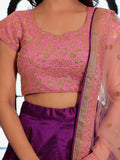 Glamorous Purple Mulberry Silk Zari Embroidered Lehenga Choli