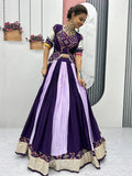 Gorgeous Purple Pure Cotton Lace Work Navratri Wear Lehenga Choli