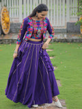 Timeless Purple Embroidered Silk Lehenga Choli With Koti