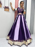 Gorgeous Purple Pure Cotton Lace Work Navratri Wear Lehenga Choli