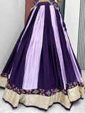 Gorgeous Purple Pure Cotton Lace Work Navratri Wear Lehenga Choli