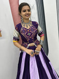 Gorgeous Purple Pure Cotton Lace Work Navratri Wear Lehenga Choli