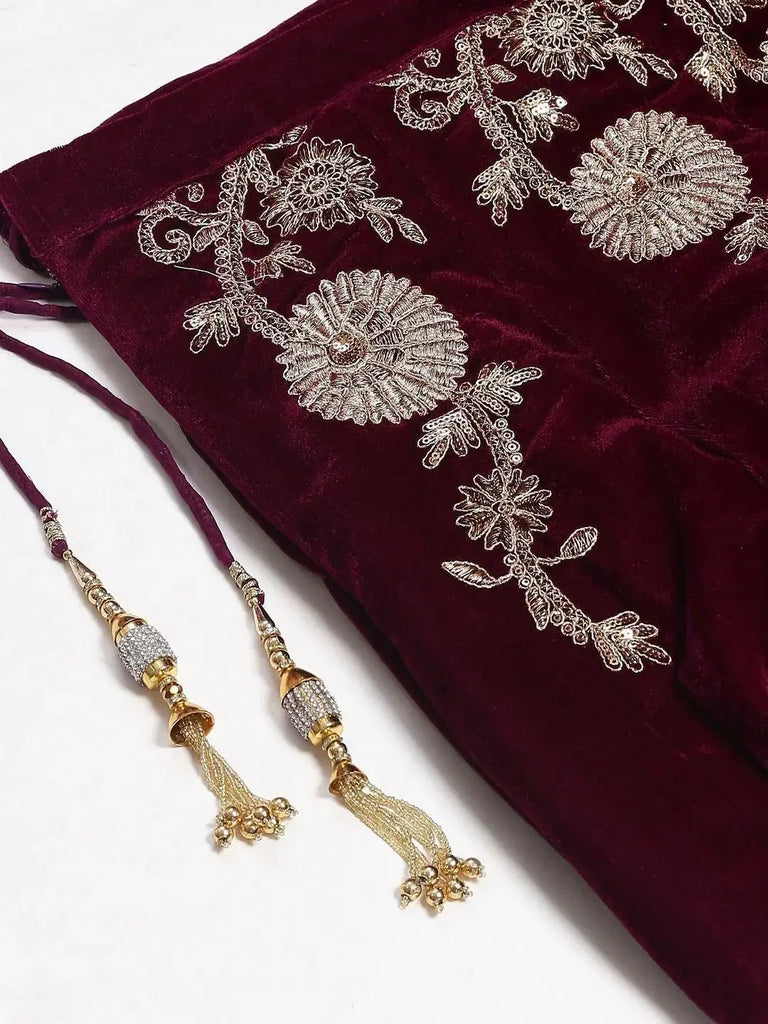 Purple & Golden Semi-Stitched Myntra Party Wear Lehenga & Unstitched Blouse with Dupatta