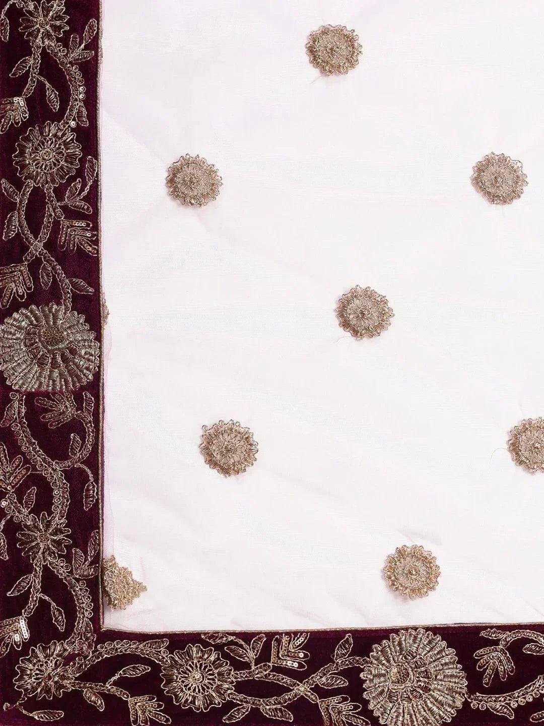 Purple & Golden Semi-Stitched Myntra Party Wear Lehenga & Unstitched Blouse with Dupatta