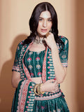 Charming Blue Digital Printed Chinon Sangeet Wear Lehenga Choli