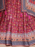 Fascinating Rani Pink Digital Printed Chinon Lehenga Choli With Dupatta