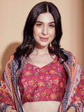 Fascinating Rani Pink Digital Printed Chinon Lehenga Choli With Dupatta
