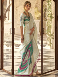 Marvelous Off-White Zari Weaving Silk Reception Wear Saree With Blouse