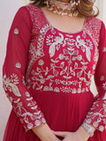 Captivating Pink Sequins Georgette Festival Wear Gown