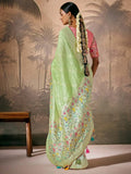 Fantastical Pista Green Weaving Silk Wedding Wear Saree With Blouse