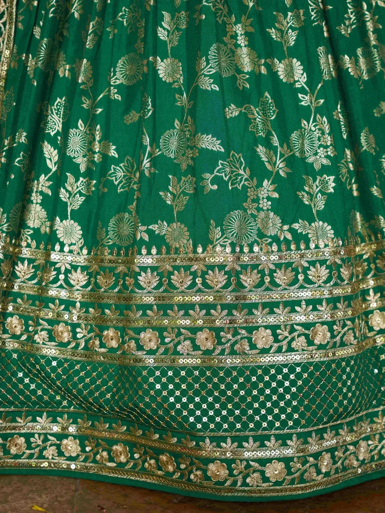 Rich Rama Green Zari Embroidered Traditional Lehenga Choli - Ethnic Plus In