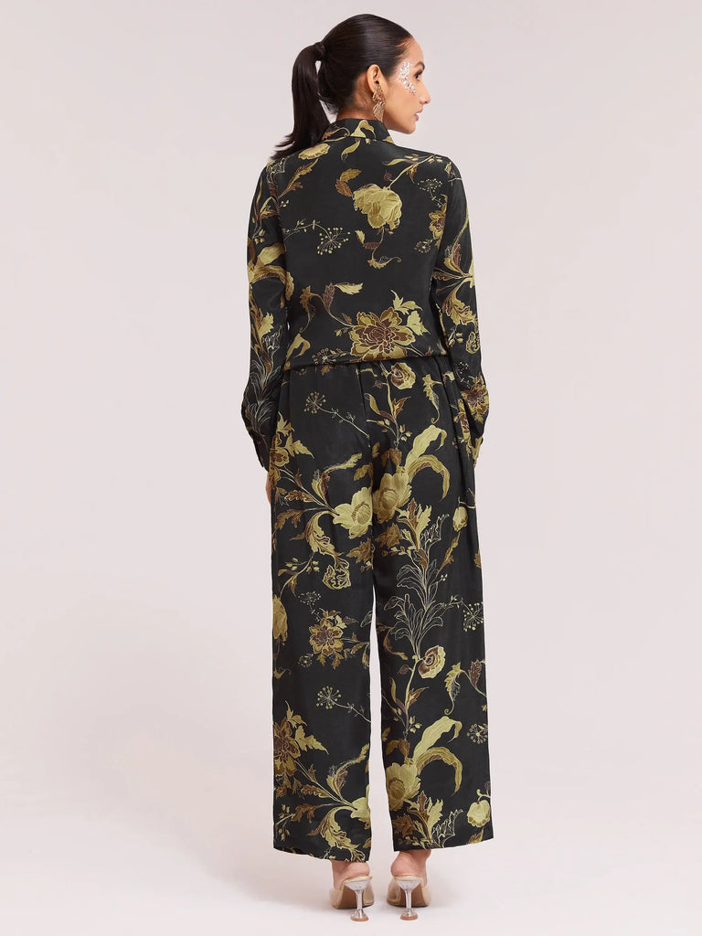 Attractive Black Color Digital Printed Crepe Casual Wear Co-Ord Set