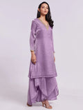 Astonishing Lilac Organza Designer Kurta With Palazzo Set