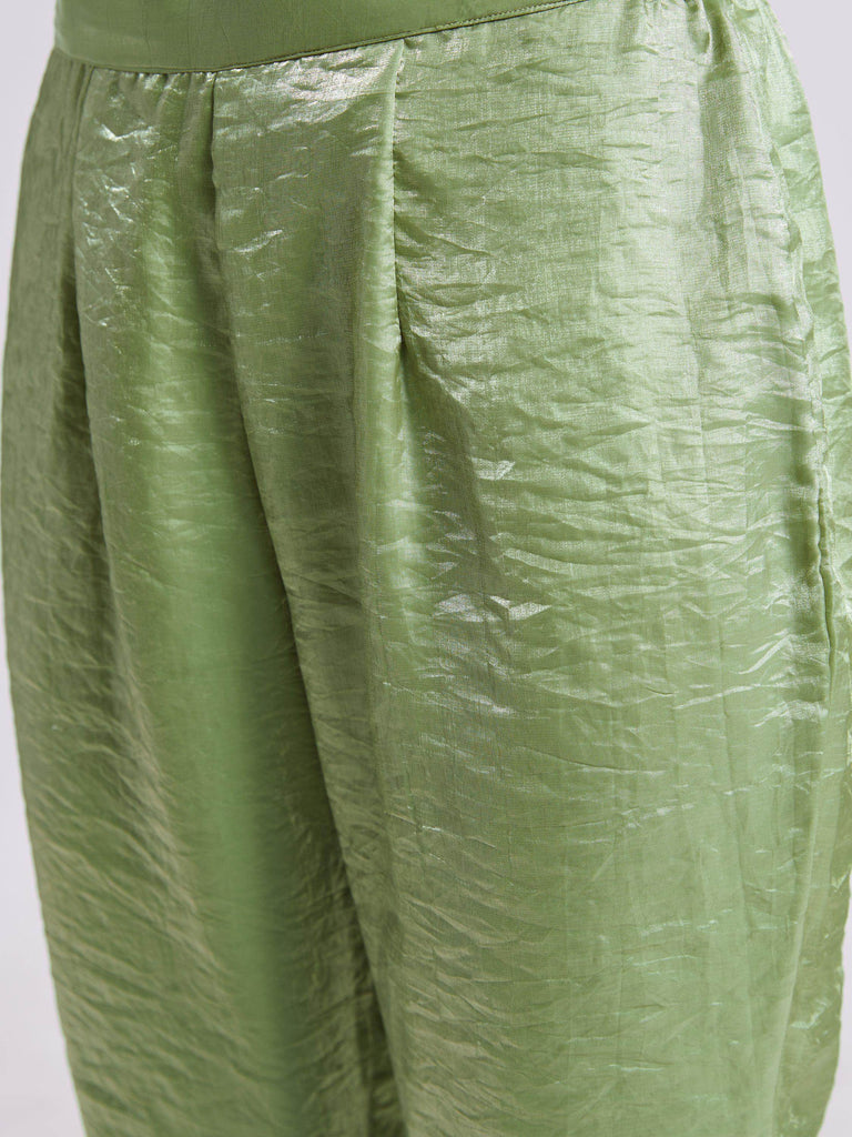 Incredible Sea Green Organza Festival Wear Kurta With Pant