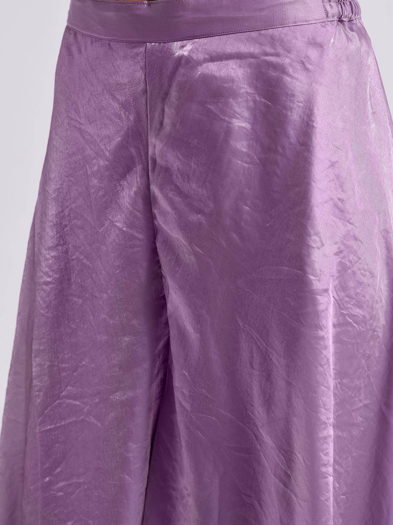 Astonishing Lilac Organza Designer Kurta With Palazzo Set
