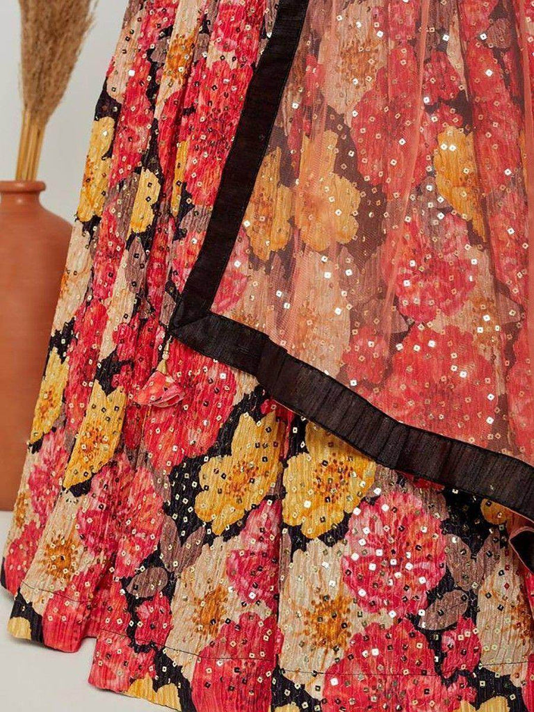Captivating Multi-Color Sequins Chinon Silk Party Wear Lehenga Choli