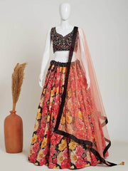 Captivating Multi-Color Sequins Chinon Silk Party Wear Lehenga Choli