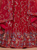 Bewitching Red Sequins Georgette Wedding Wear Lehenga Choli