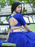 Ravishing Blue Laheriya Printed Georgette Wedding Lehenga Choli