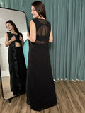 Shocking Black Sequins Georgette Event Wear Skirt Choli With Koti - Ethnic Plus In