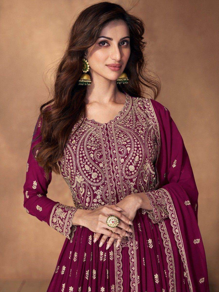 Glamorous Pink Embroidered Georgette Engagement Wear Lehenga Suit