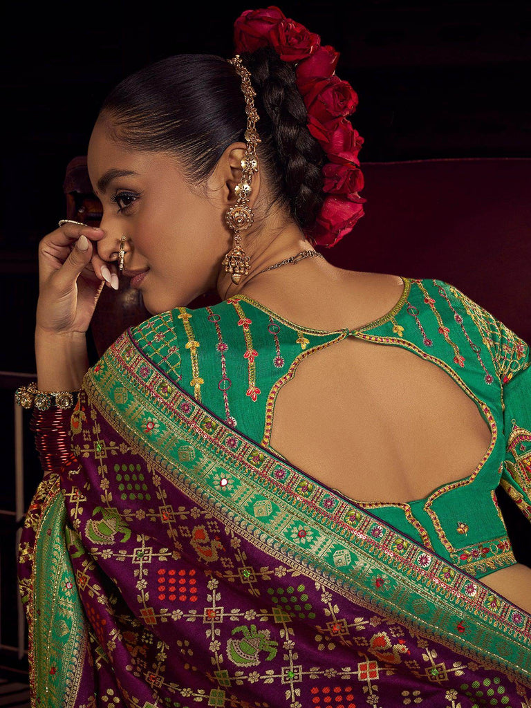 Mesmerizing Purple Zari Weaving Silk Festival Wear Saree With Blouse