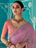 Astonishing Lilac Tissue Silk Engagement Wear Saree With Blouse
