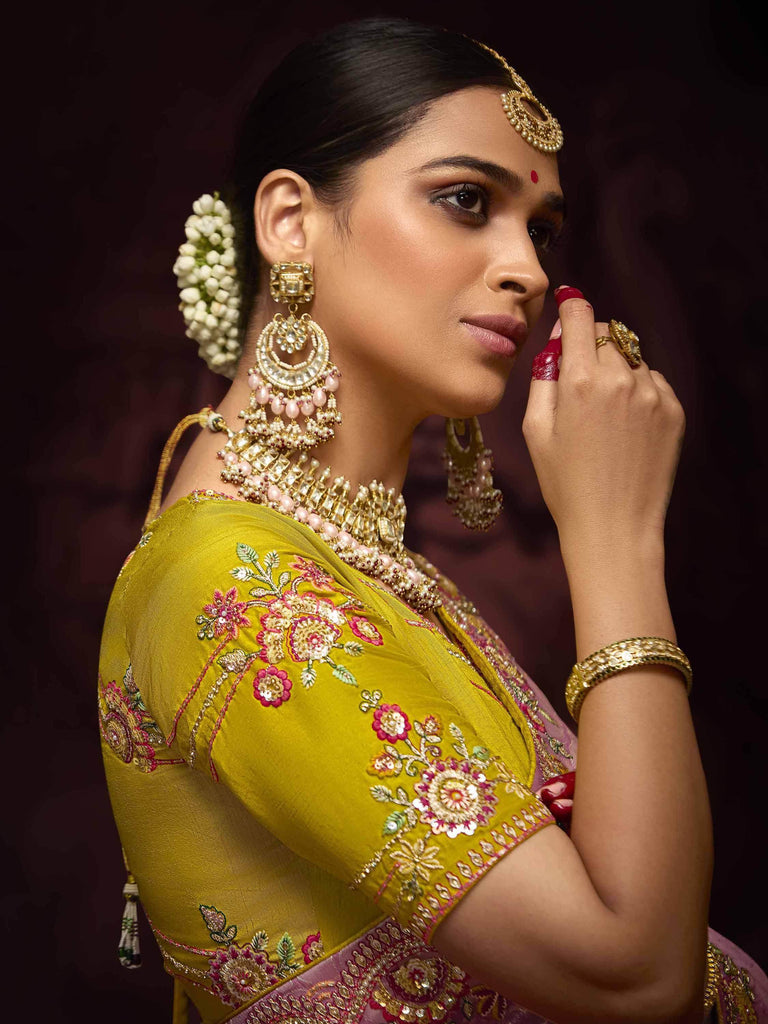 Sweet Pink Zari Weaving Kanjivaram Silk Festival Wear Saree