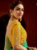 Outstanding Green Zari Weaving Dola Silk Saree With Blouse