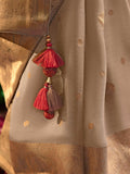 Marvelous Grey Zari Weaving Silk Festival Wear Saree With Blouse