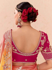 Stunning Multi-Color Embroidered Viscose Event Wear Saree With Blouse