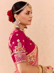Stunning Multi-Color Embroidered Viscose Event Wear Saree With Blouse