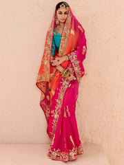 Charming Pink Embroidered Viscose Event Wear Saree With Blouse