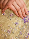 Fantastic Beige Border Work Organza Classic Saree With Blouse