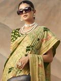 Incredible Olive Green Zari Weaving Georgette Event Wear Saree
