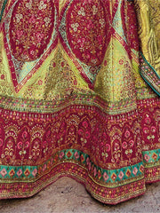 Gorgeous Green Sequins Jacquard Silk Lehenga Choli With Dupatta