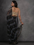 Captivating Black Digital Printed Georgette Festival Wear Saree