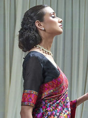 Fabulous Black Weaving Silk Festive Wear Saree With Blouse