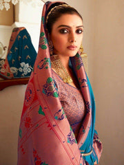 Gorgeous Blue Zari Weaving Silk Reception Wear Saree With Blouse