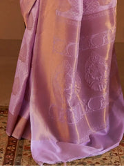 Beautiful Purple Zari Woven Silk Festival Wear Saree With Blouse