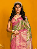 Wonderful Light Green Zari Weaving Silk Traditional Saree With Blouse