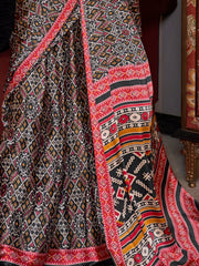 Bewitching MultiColor Patola Printed Satin Traditional Saree With Blouse