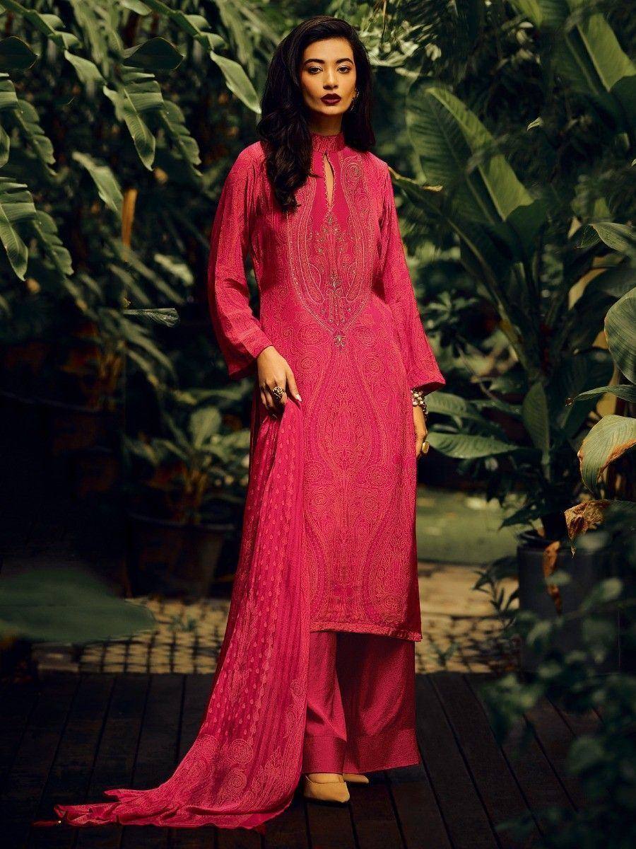 Pink embroidered ethnic salwar kameez with dupatta, perfect for Indian occasions and festive wear