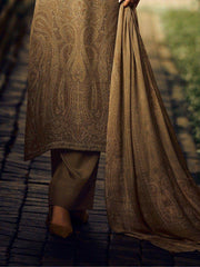 Captivating Brown Embroidered Silk Festival Wear Salwar Kameez