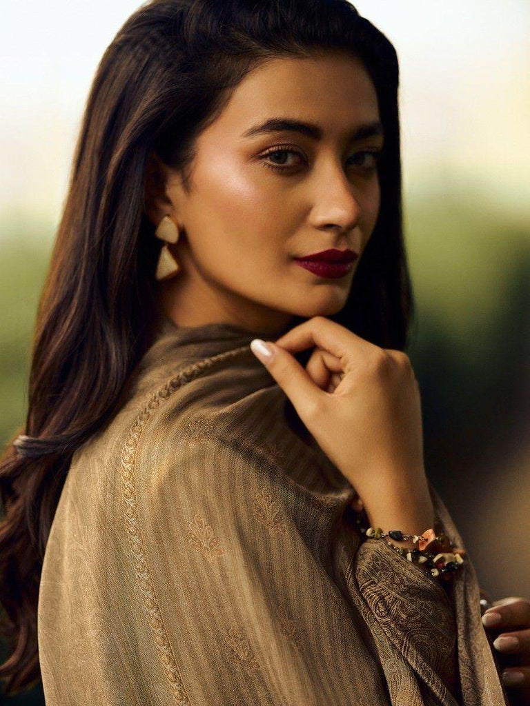 Captivating Brown Embroidered Silk Festival Wear Salwar Kameez